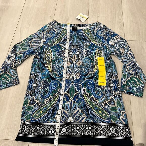 Rafaella Women's  3/4 Sleeve Multicolor Shirt size M - Picture 2 of 6